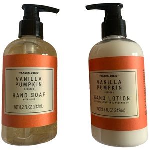Trader Joe’s Vanilla Pumpkin Scented Hand Soap & Hand Lotion 8.2 fl oz